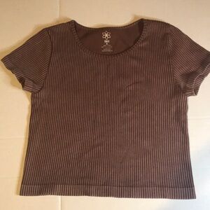 Brown ribbed t-shirt, Aura